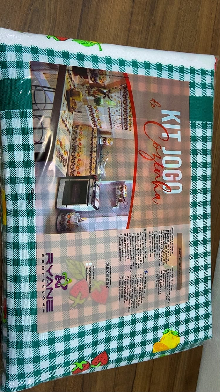 Kit de Cozinha 10 Peças + Toalha de Mesa 6 Cadeiras